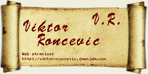 Viktor Rončević vizit kartica